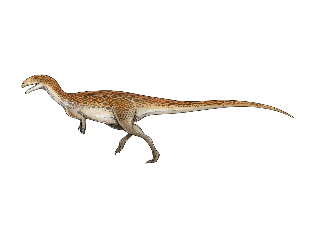 Ilustración paleontológica de Compsosuchus