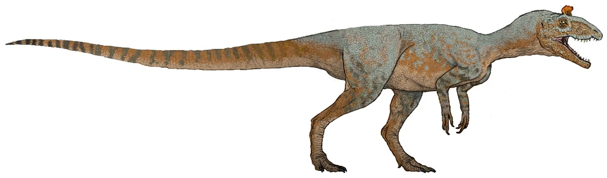 Ilustración paleontológica de Cryolophosaurus