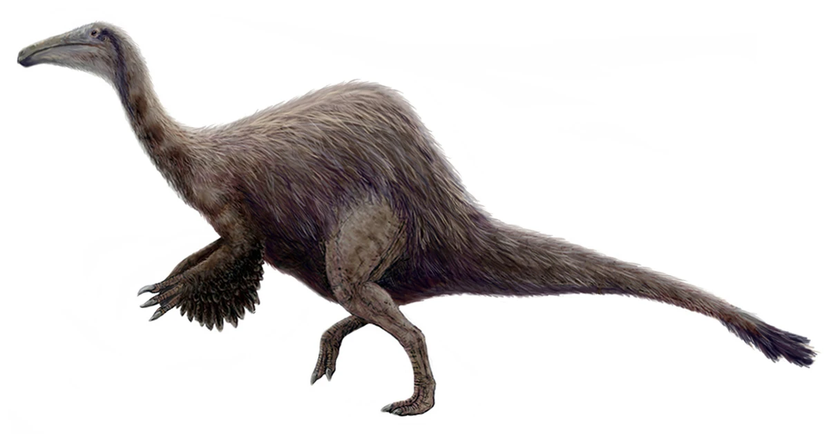 Ilustración paleontológica de Deinocheirus