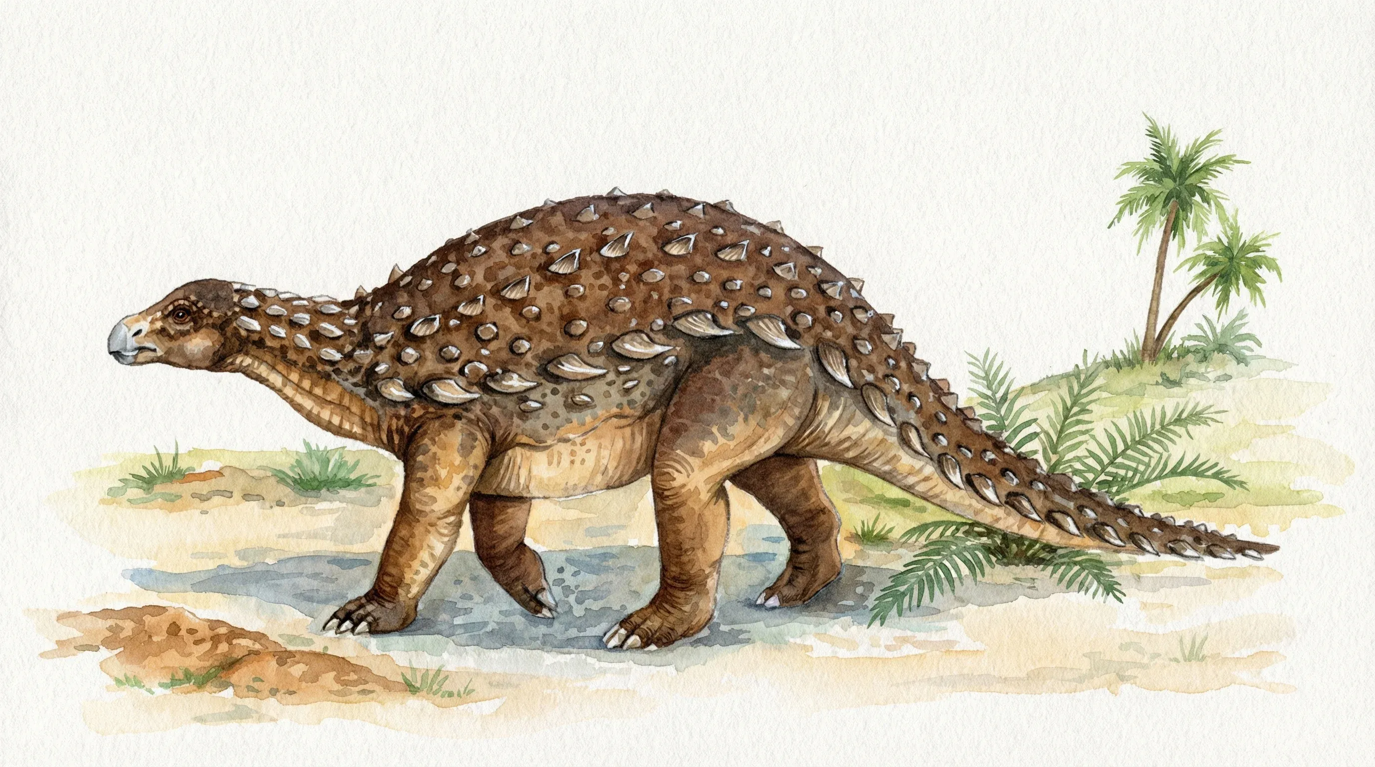 Ilustración paleontológica de Dracopelta