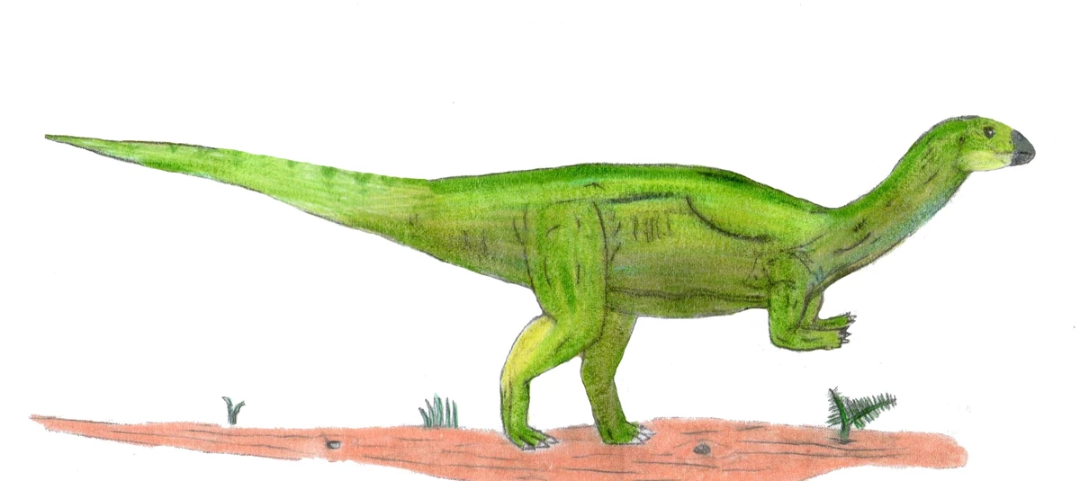 Ilustración paleontológica de Dryosaurus