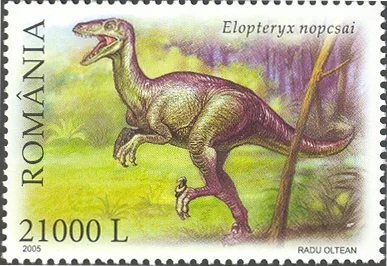 Ilustración paleontológica de Elopteryx