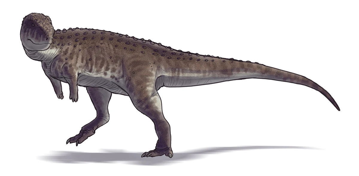 Ilustración paleontológica de Eoabelisaurus