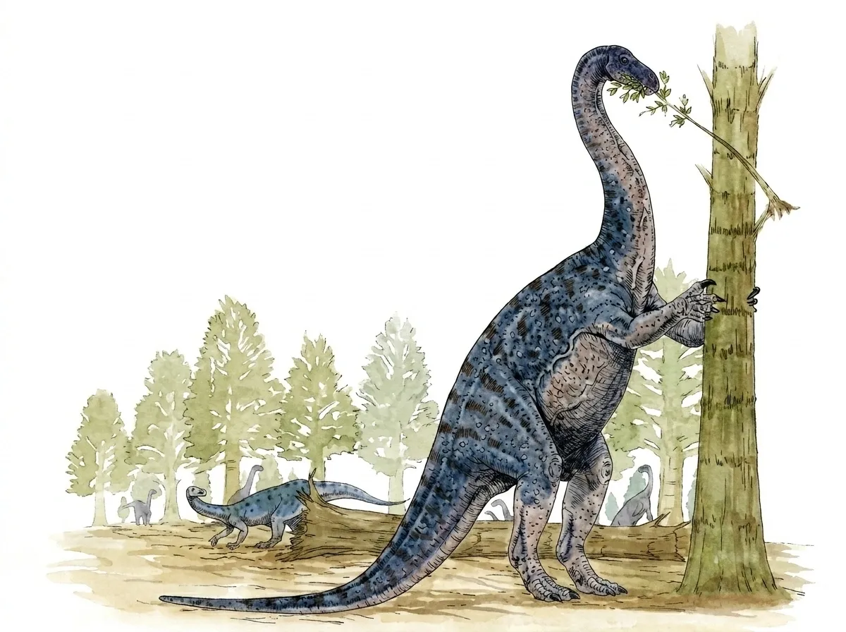 Ilustración paleontológica de Euskelosaurus