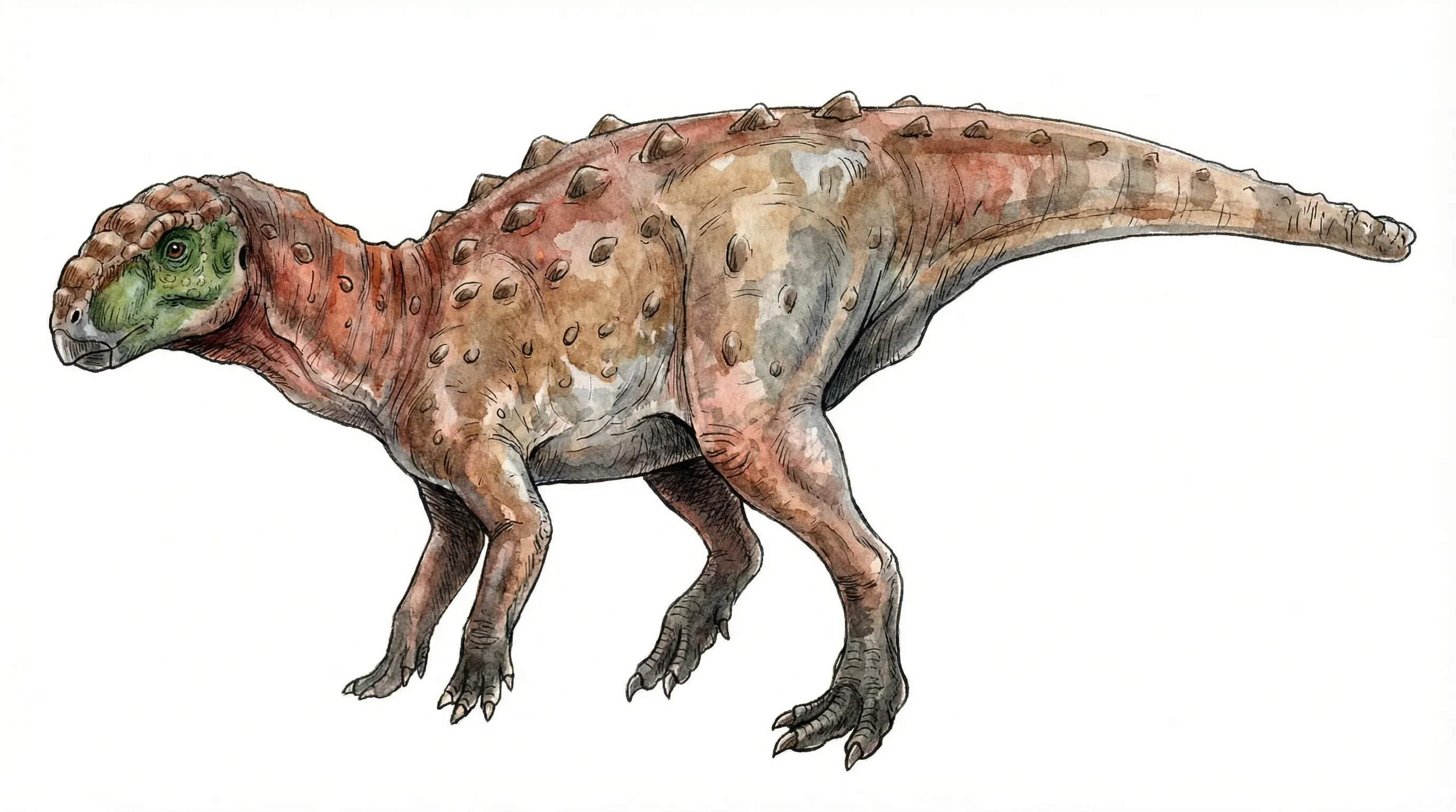Ilustración paleontológica de Ferganocephale