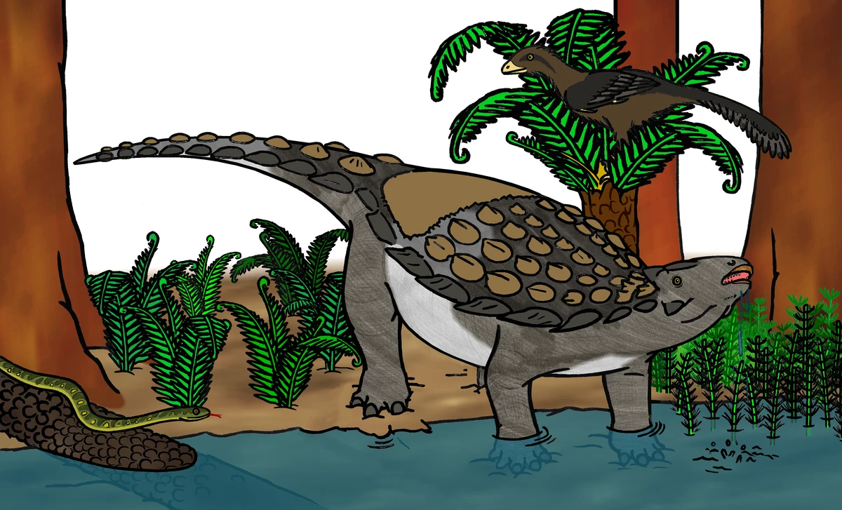 Ilustración paleontológica de Gargoyleosaurus