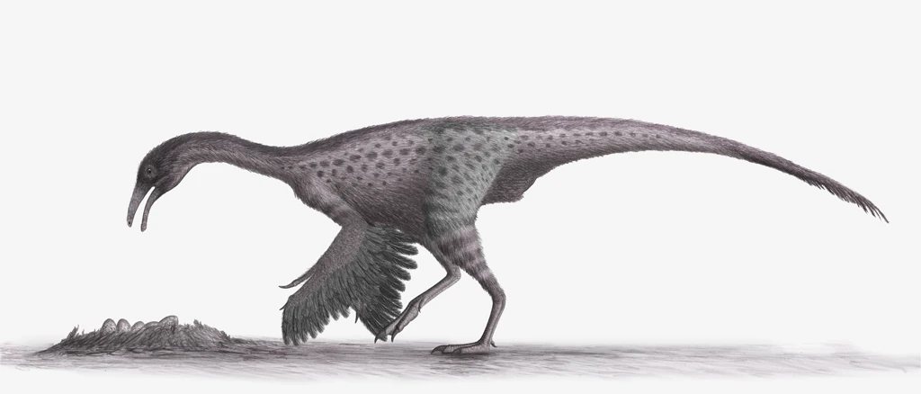 Ilustración paleontológica de Harpymimus