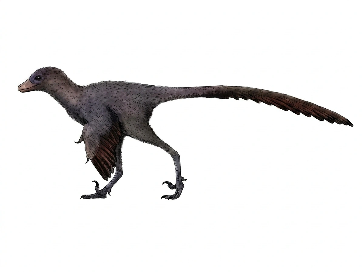 Ilustración paleontológica de Hesperornithoides