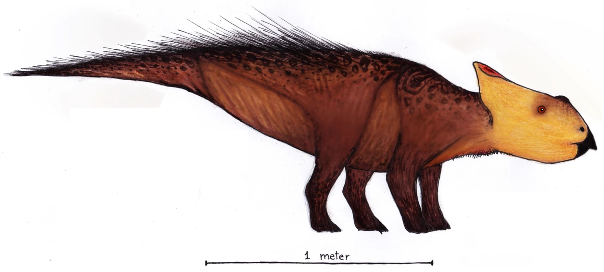 Ilustración paleontológica de Ischioceratops