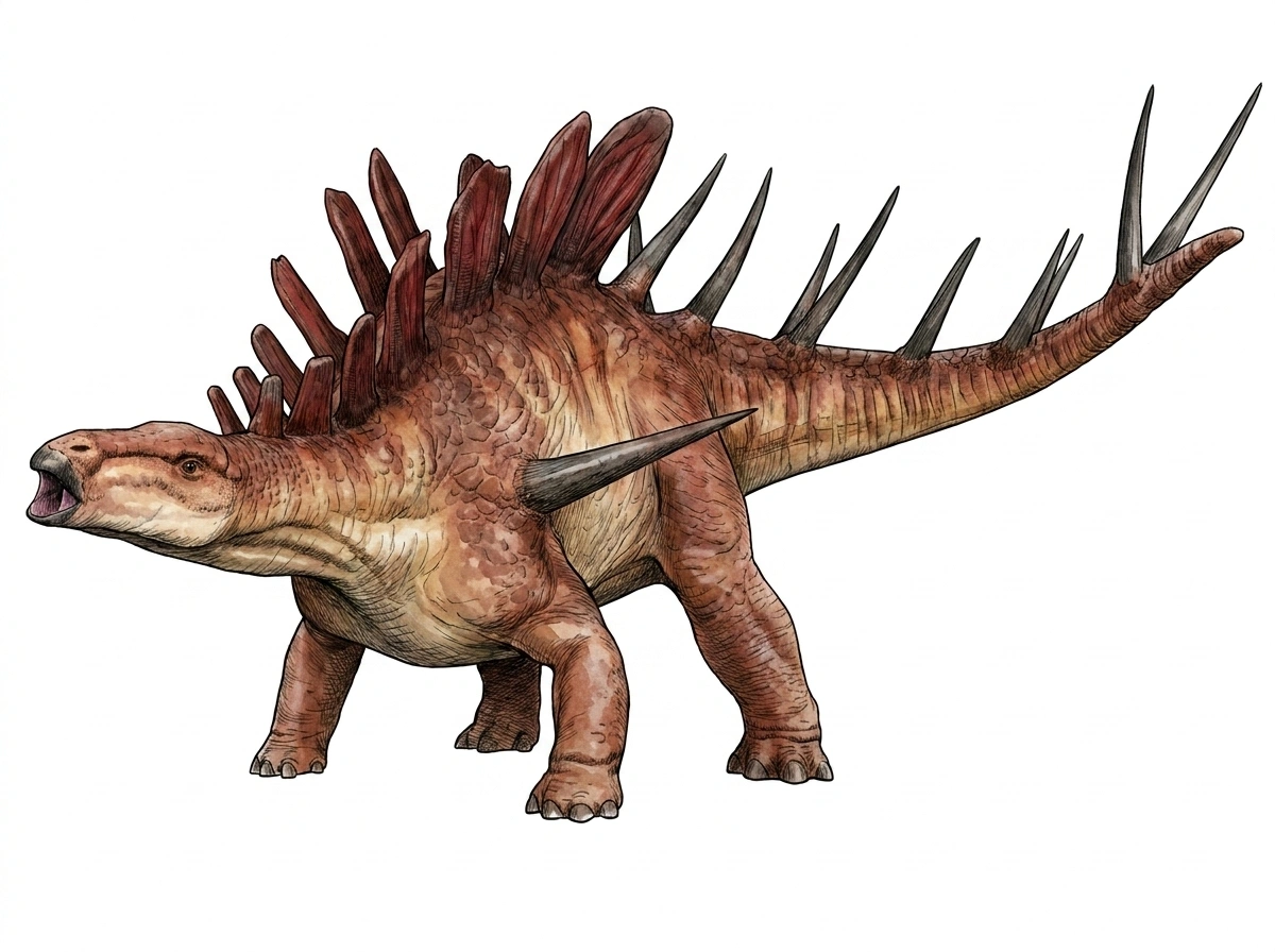 Ilustración paleontológica de Kentrosaurus