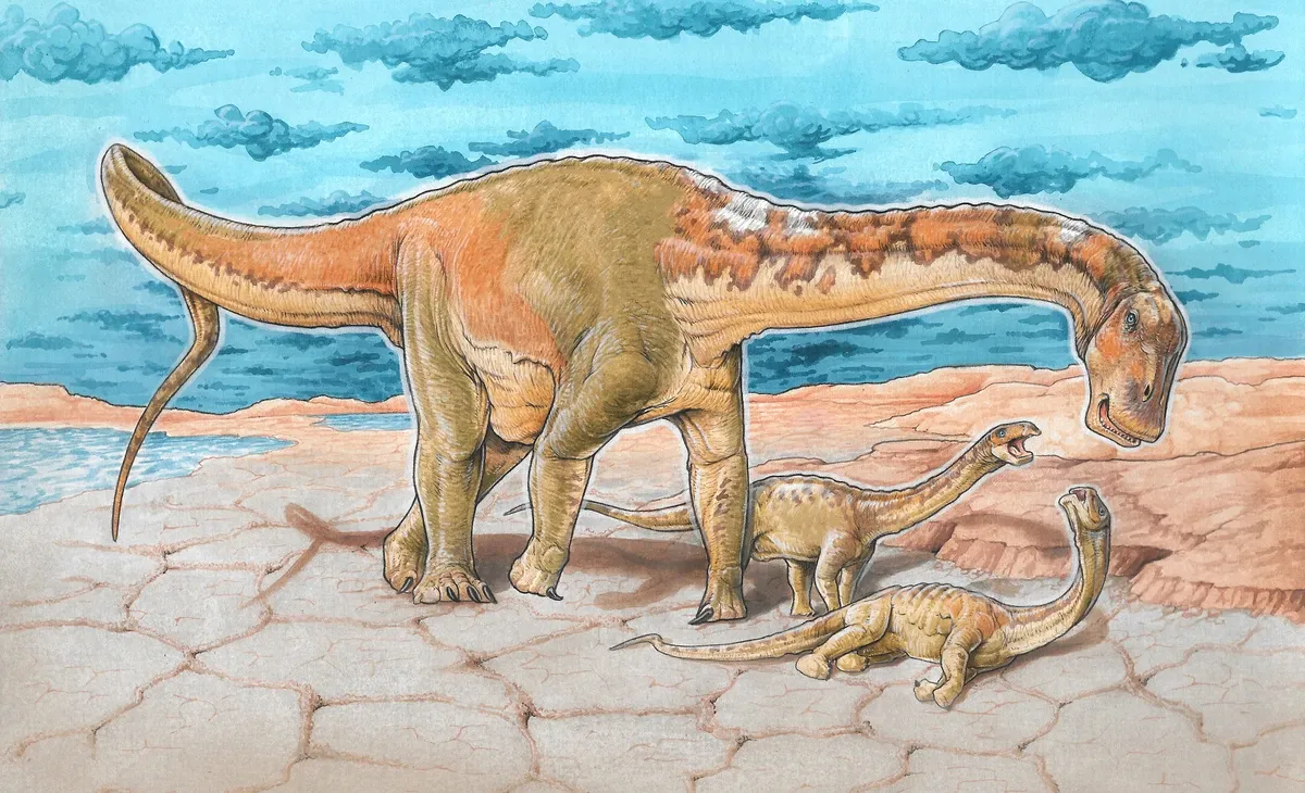 Ilustración paleontológica de Lavocatisaurus