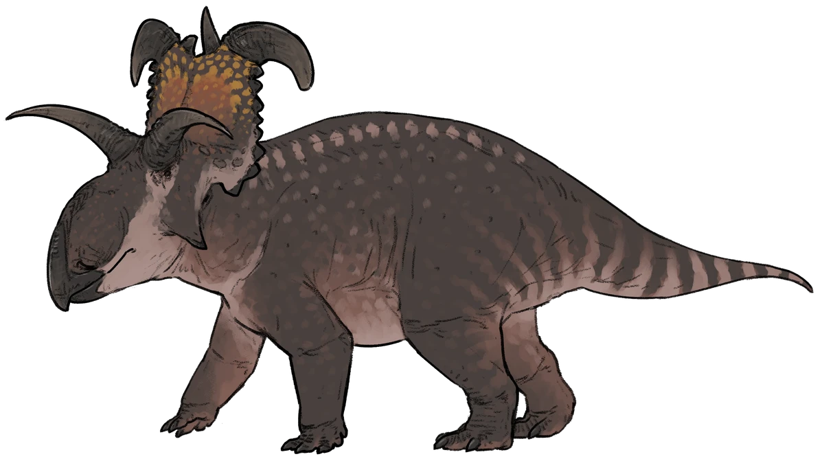 Ilustración paleontológica de Lokiceratops