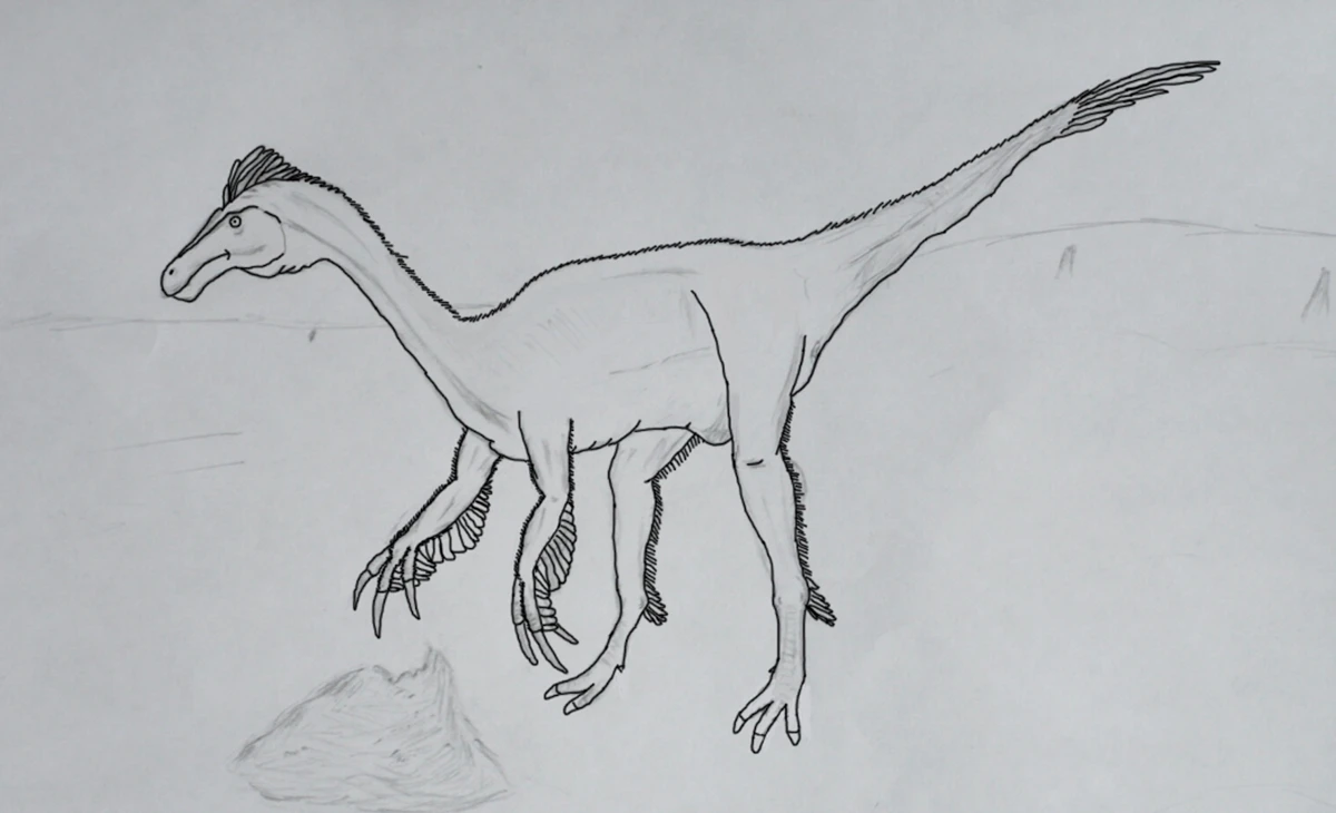 Ilustración paleontológica de Martharaptor