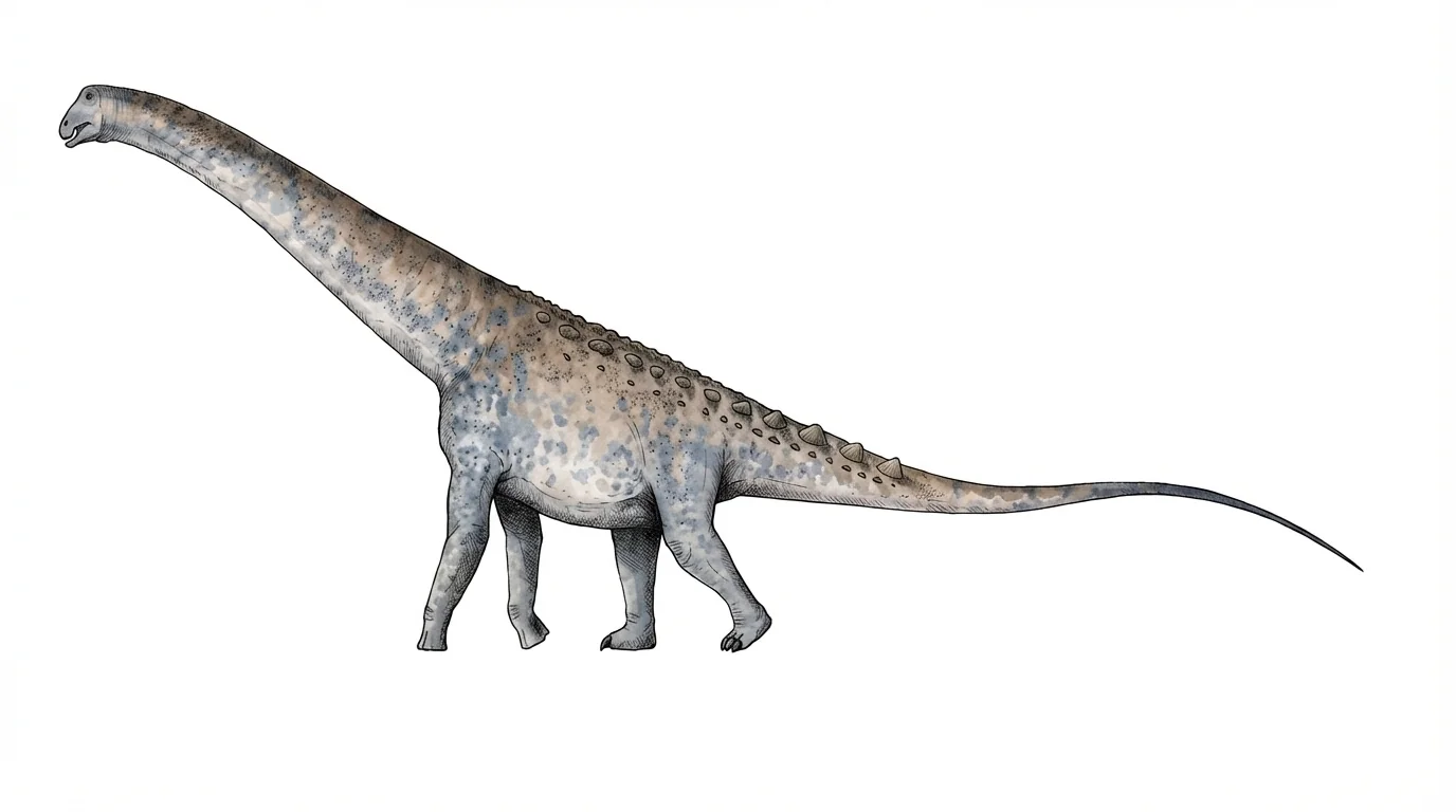 Ilustración paleontológica de Mendozasaurus