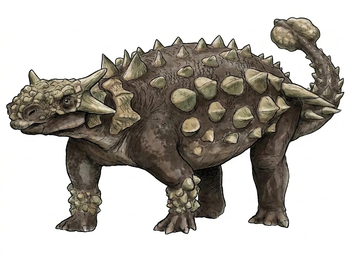 Ilustración paleontológica de Minotaurasaurus