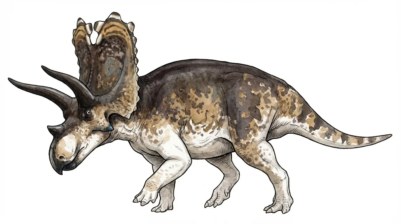 Ilustración paleontológica de Navajoceratops