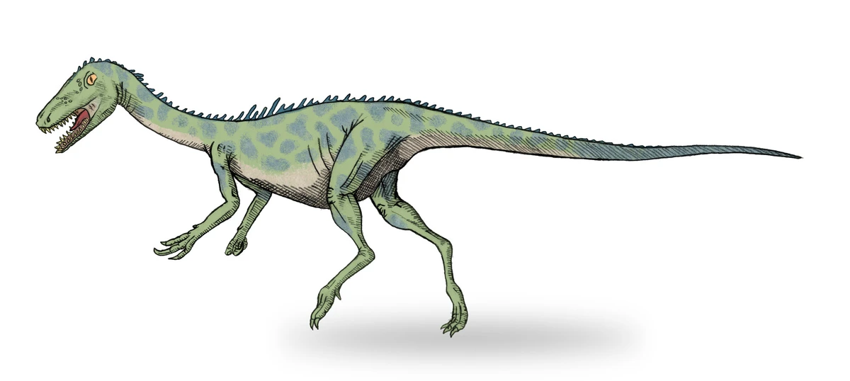 Ilustración paleontológica de Noasaurus