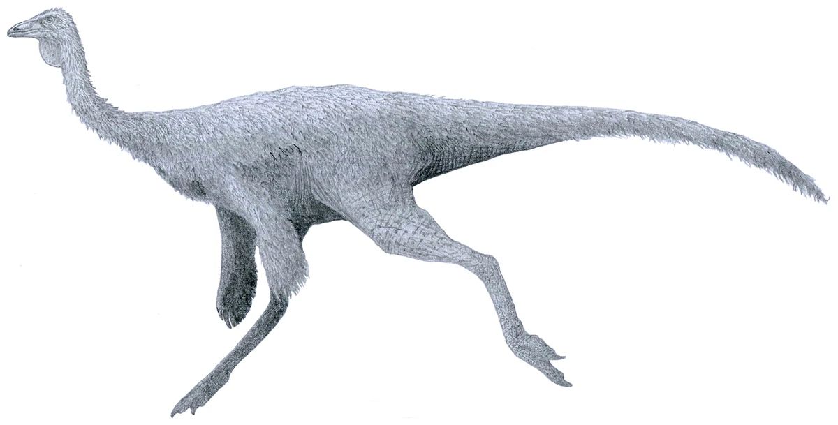 Ilustración paleontológica de Ornithomimus