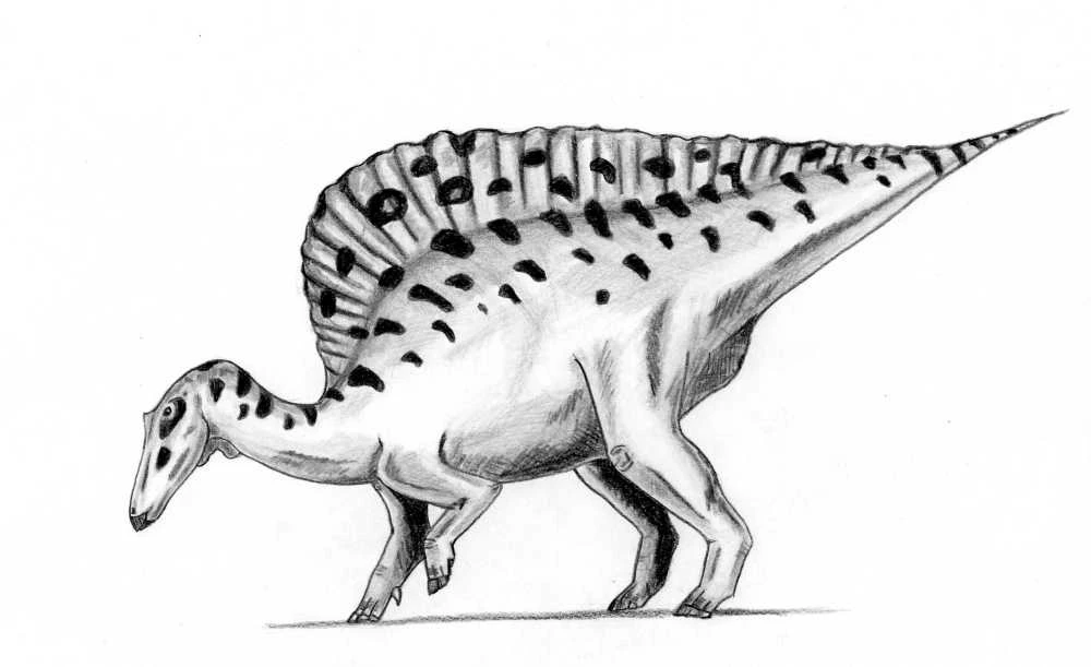 Ilustración paleontológica de Ouranosaurus