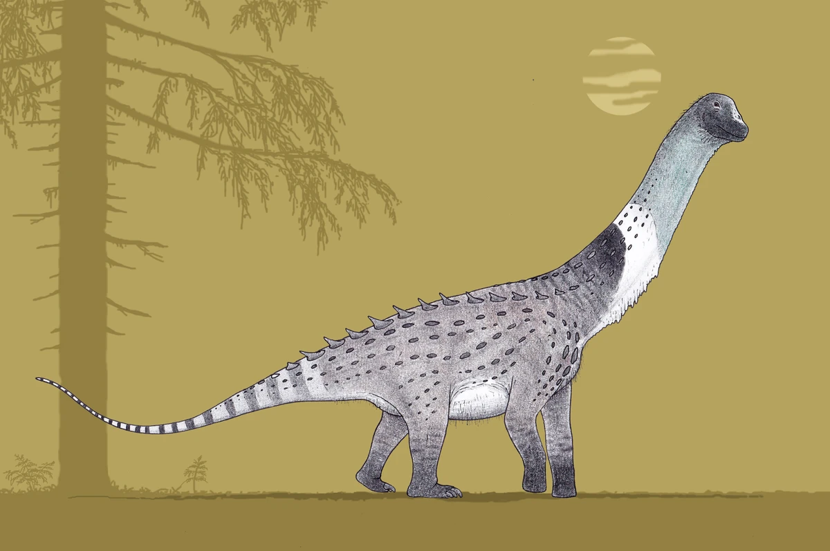 Ilustración paleontológica de Paludititan
