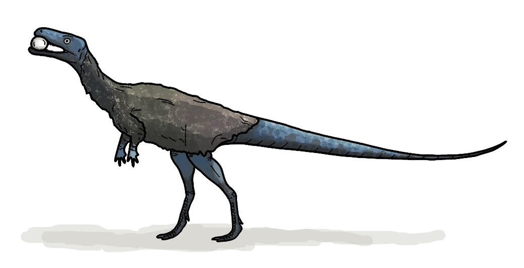 Ilustración paleontológica de Pampadromaeus