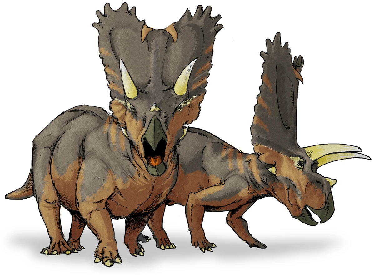 Ilustración paleontológica de Pentaceratops