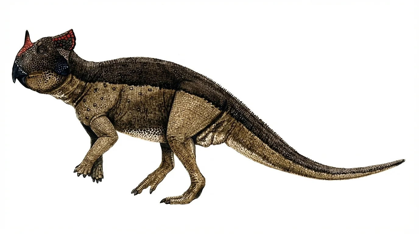 Ilustración paleontológica de Platyceratops