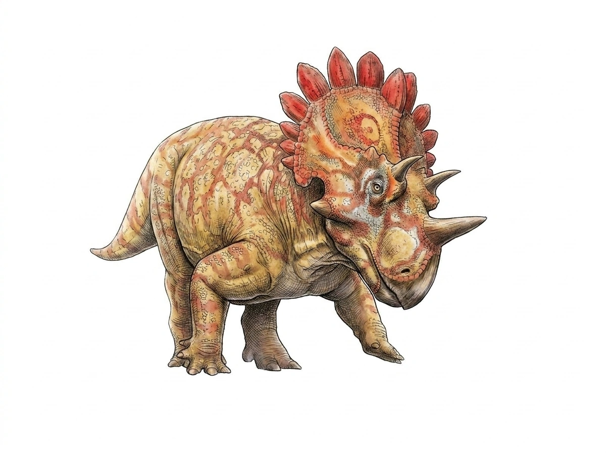 Ilustración paleontológica de Regaliceratops