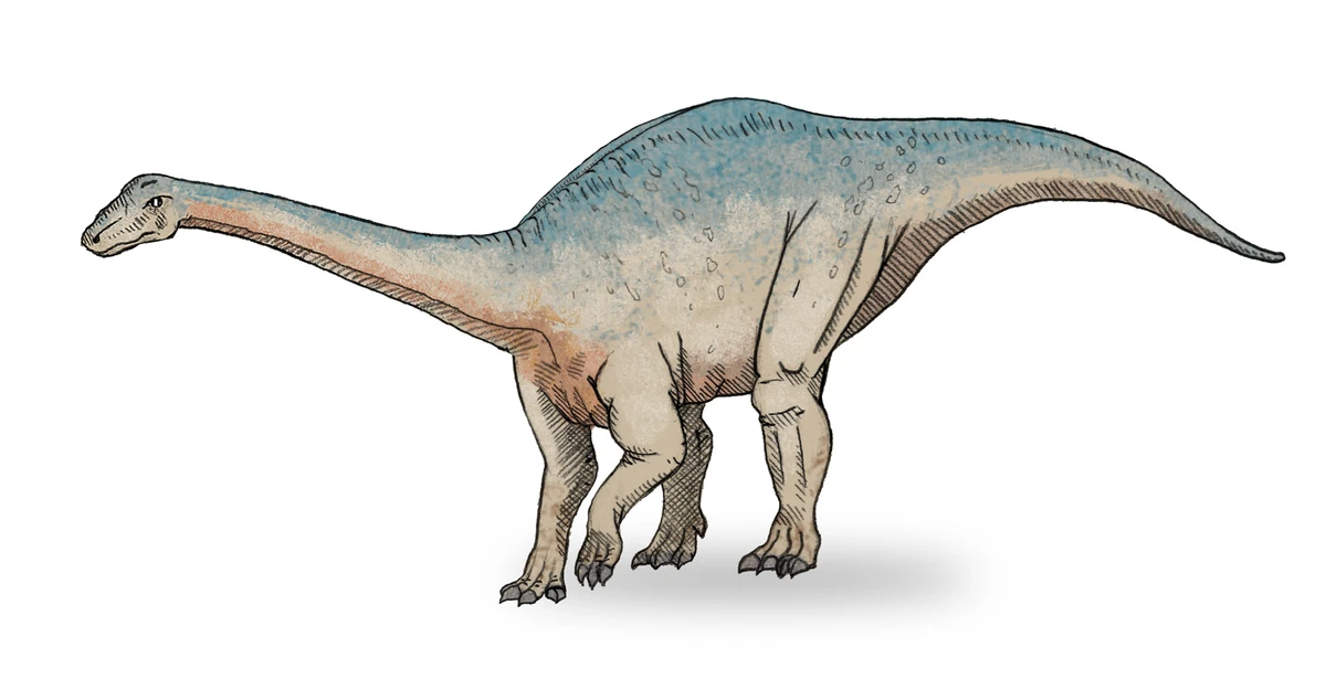 Ilustración paleontológica de Riojasaurus