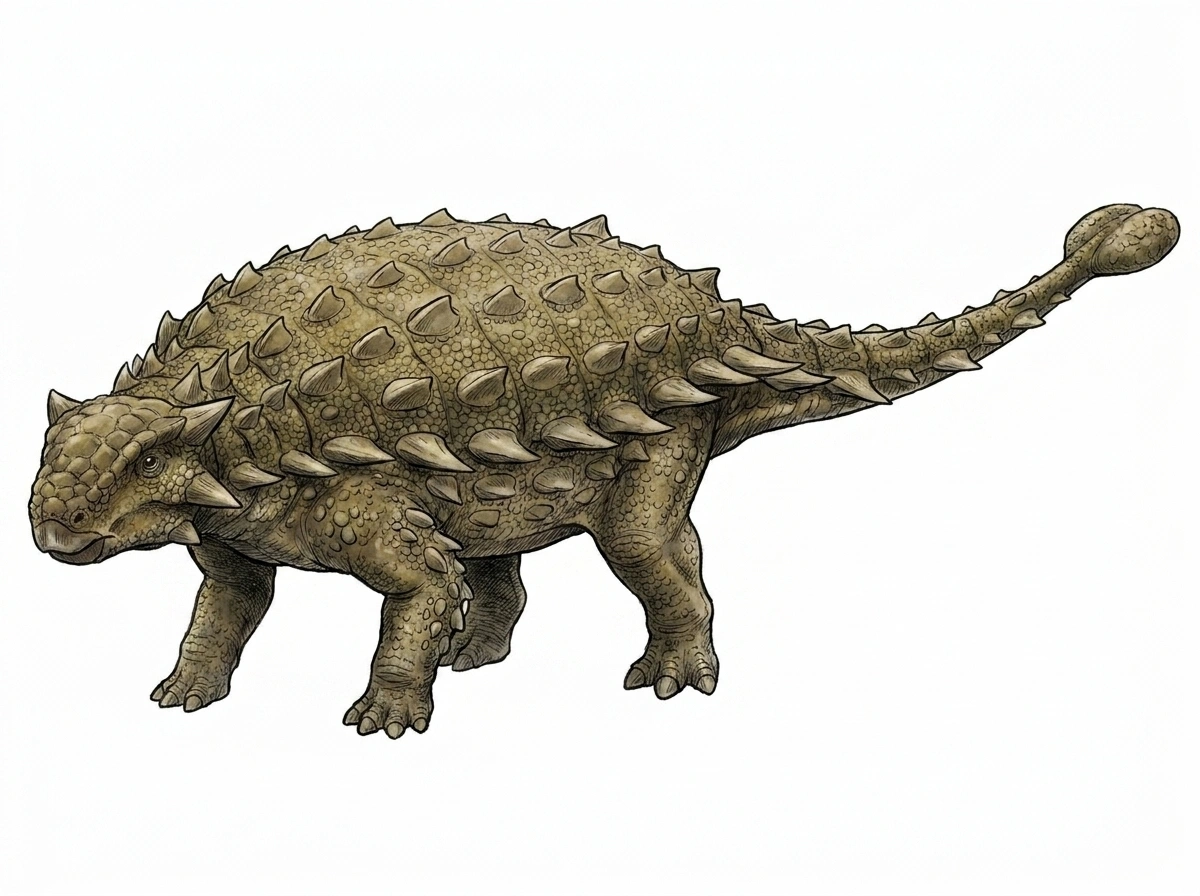 Ilustración paleontológica de Saichania