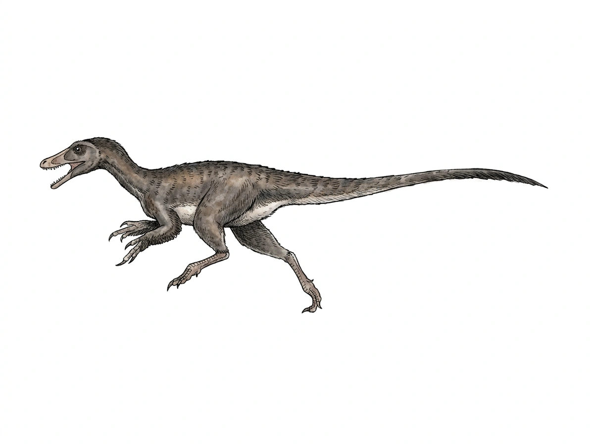 Ilustración paleontológica de Santanaraptor