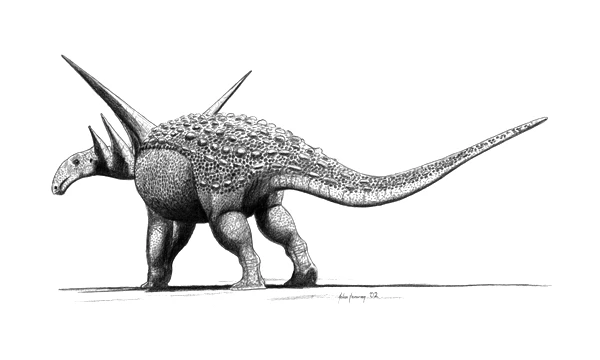 Ilustración paleontológica de Sauropelta