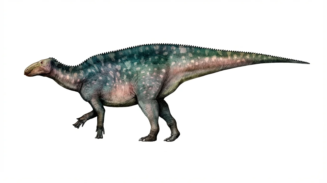 Ilustración paleontológica de Shuangmiaosaurus