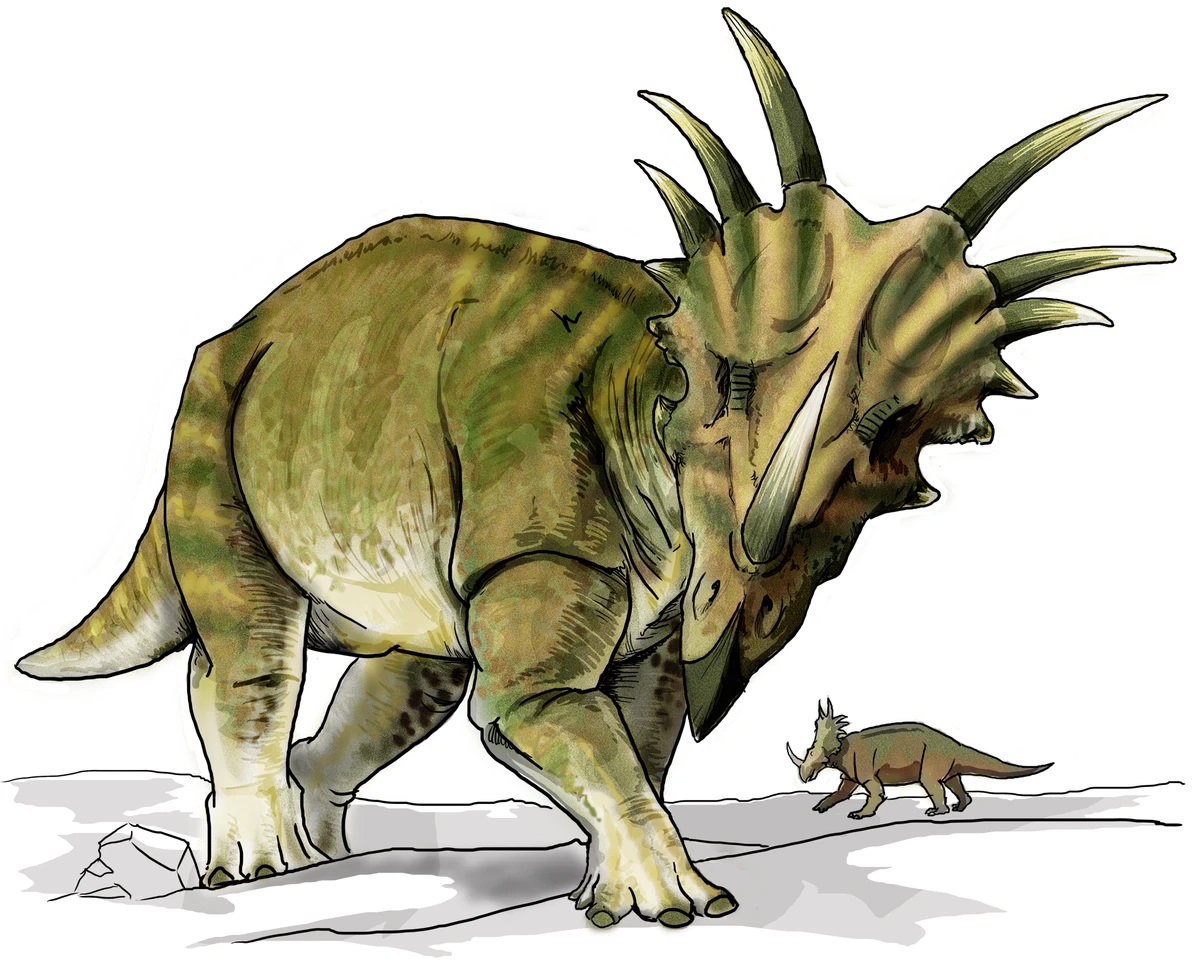 Ilustración paleontológica de Styracosaurus