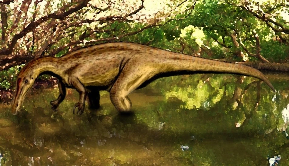Ilustración paleontológica de Suchomimus