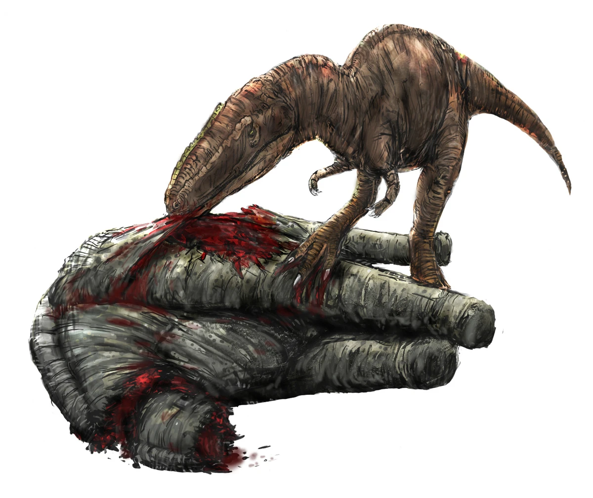 Ilustración paleontológica de Tyrannotitan