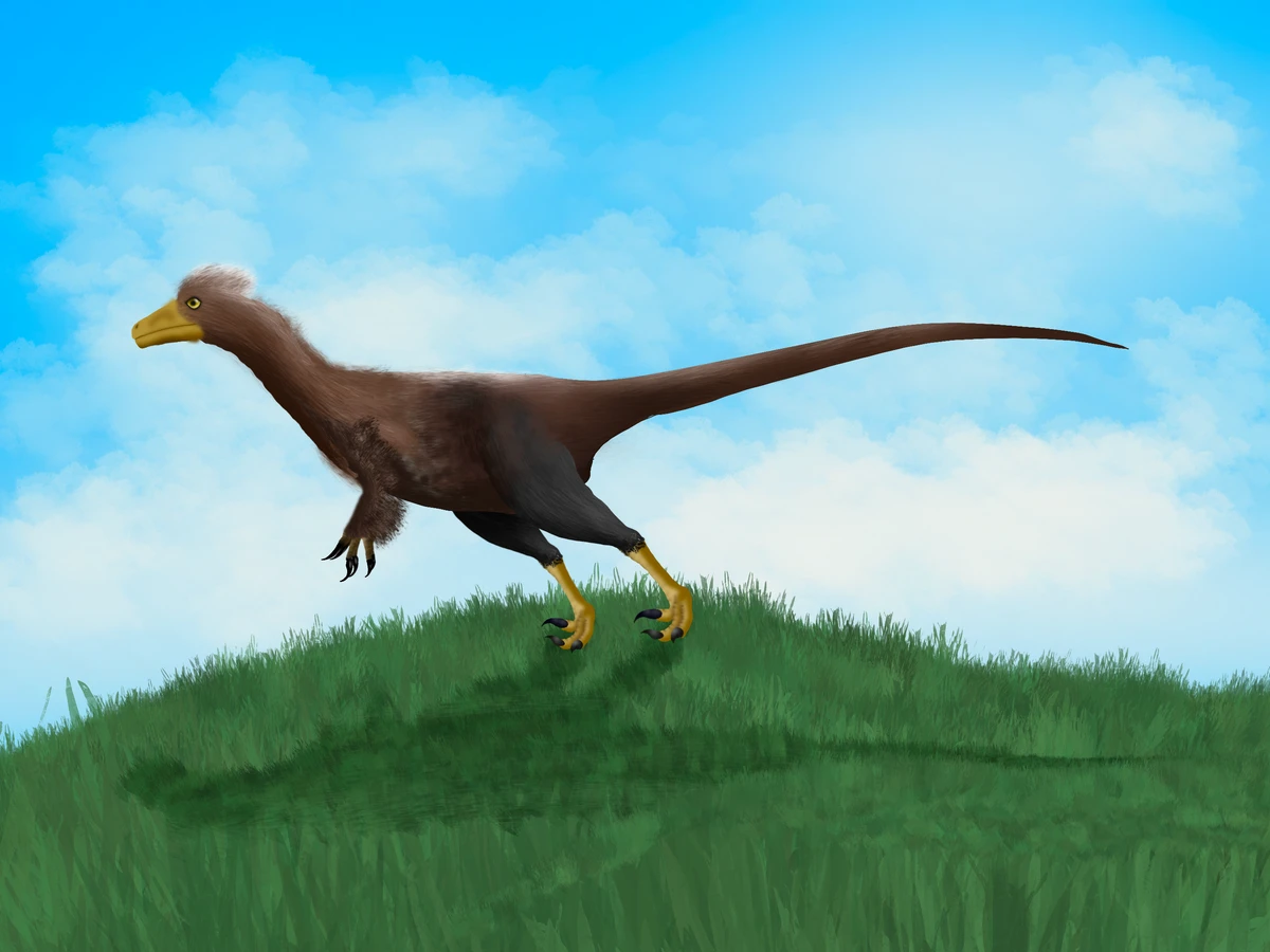 Ilustración paleontológica de Xinjiangovenator