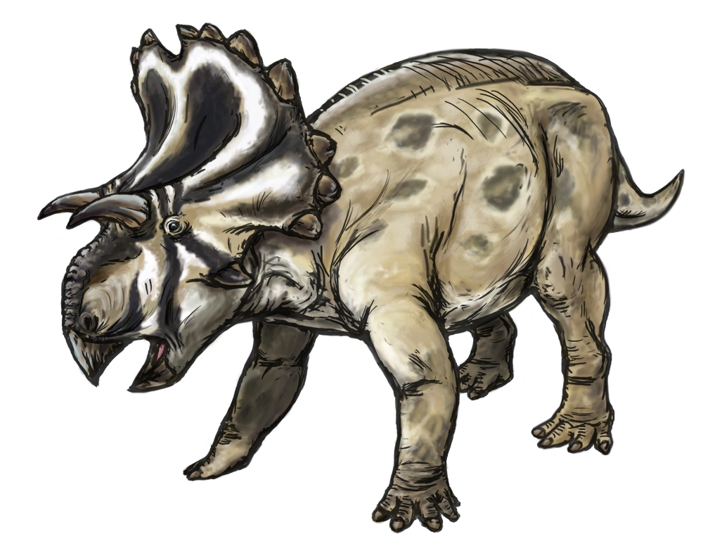 Ilustración paleontológica de Yehuecauhceratops